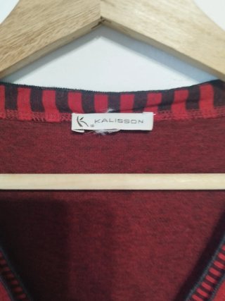 Chaqueta fina roja cremallera talla M