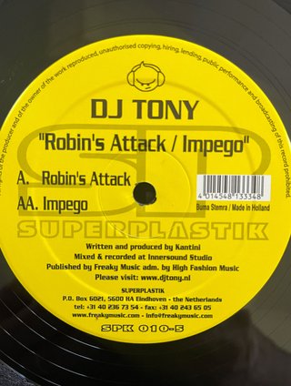 DJ Tony "Robin's Attack" vinile hardstyle / jump