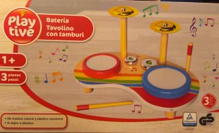 Batteria di legno Playtive con tamburi