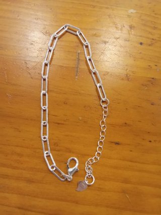 Pulsera cadena eslabones plateada