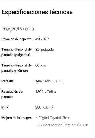 TV Philips 32  MODELO 32PHH4100/88 Muy Buen Estado