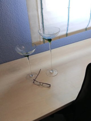2 copas de adorno de cristal