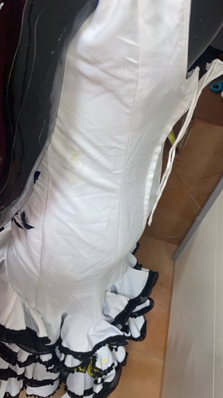 Traje de flamenca blanco y negro TALLA 40