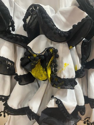 Traje de flamenca blanco y negro TALLA 40