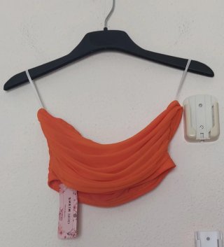 Top bandeau Shein drapeado naranja T38