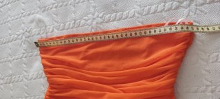 Top bandeau Shein drapeado naranja T38