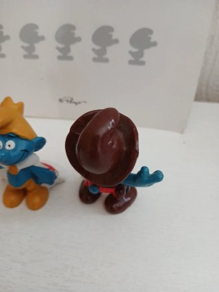 Set 2 Puffi Smurfs The Smurfs puffo re e cowboy