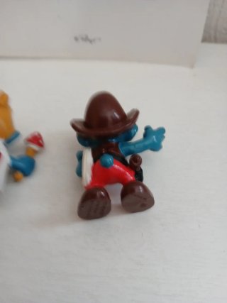 Set 2 Puffi Smurfs The Smurfs puffo re e cowboy