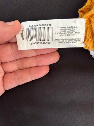 Top elástico El Corte Inglés amarillo