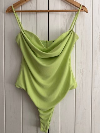 Body drapeado verde Zara