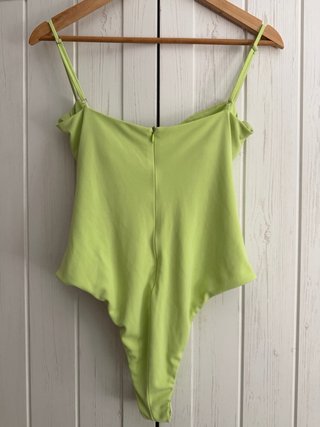 Body drapeado verde Zara