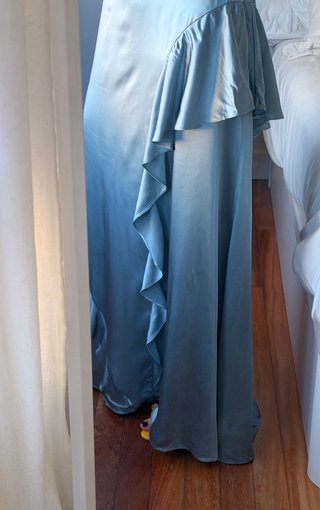 Vestido seda cóctel azul talla S