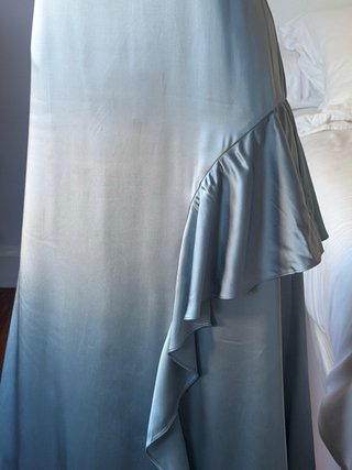 Vestido seda cóctel azul talla S