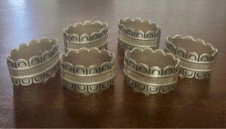 Set 6 Portatovaglioli Vintage in metalloArgentato