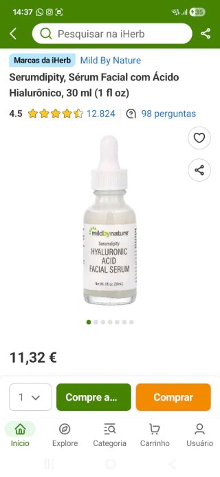 Sérum Facial Ácido Hialurónico Mild by Nature