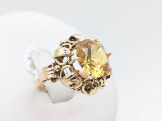 Anillo Oro 18k con Piedra Marrón
