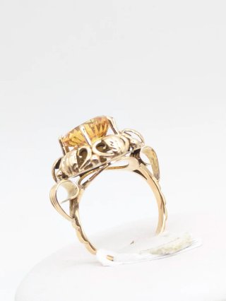 Anillo Oro 18k con Piedra Marrón