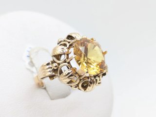 Anillo Oro 18k con Piedra Marrón