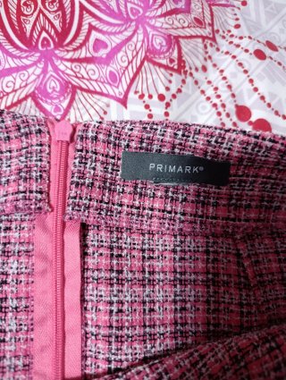 Falda de cuadros rosa