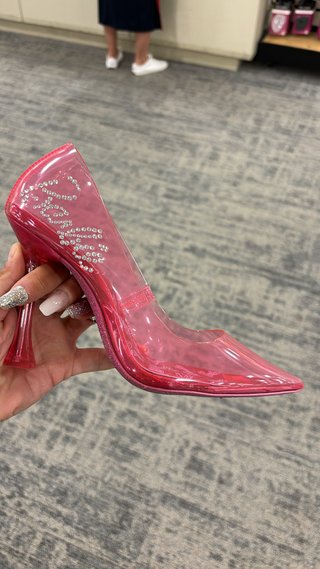 Zapatos Barbie Rosa Transparente Brillantes