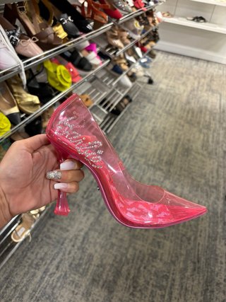 Zapatos Barbie Rosa Transparente Brillantes