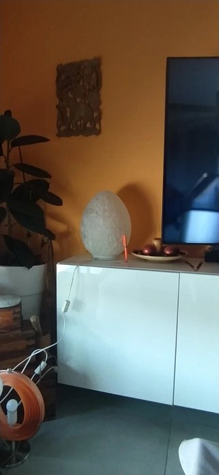 Lámpara Egg. Vintage Mid-Century. Alto 40 cm