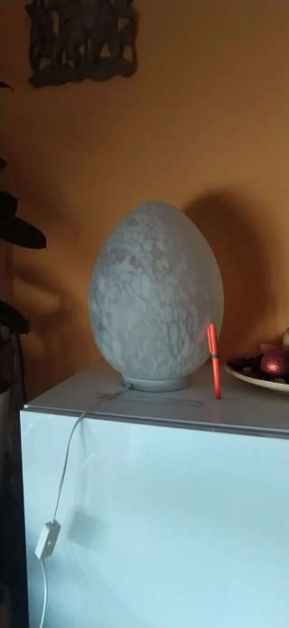 Lámpara Egg. Vintage Mid-Century. Alto 40 cm