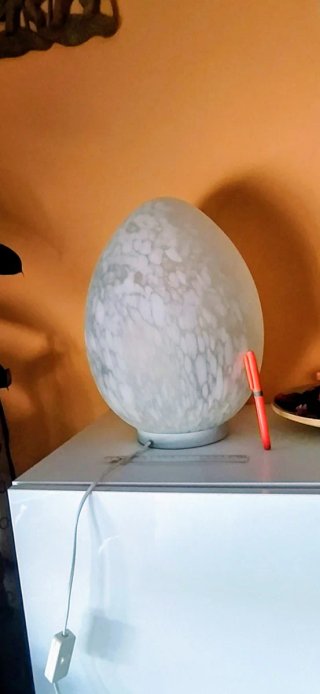 Lámpara Egg. Vintage Mid-Century. Alto 40 cm