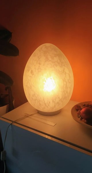 Lámpara Egg. Vintage Mid-Century. Alto 40 cm