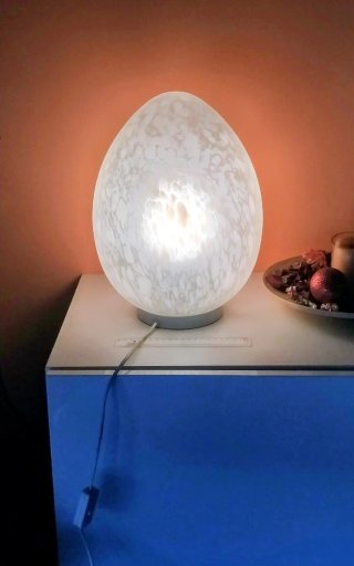 Lámpara Egg. Vintage Mid-Century. Alto 40 cm