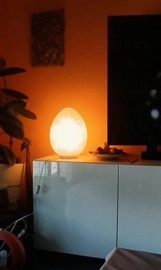 Lámpara Egg. Vintage Mid-Century. Alto 40 cm
