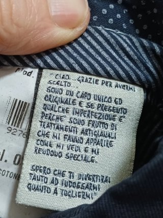 Pantaloni Uomo Cotone Blu