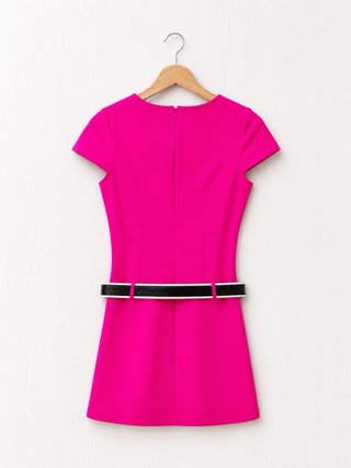 Vestido fucsia estilo retro años 60. T. Xs