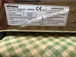 Cocina Gas Inox 3 Fuegos Airmec