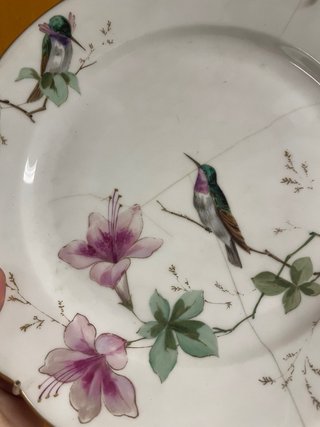 Coppia piatti antichi decorati