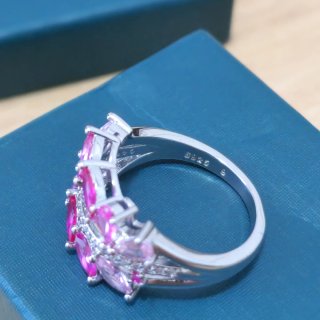 Anillo Plata 925 Circonitas Rosa Talla 19mm