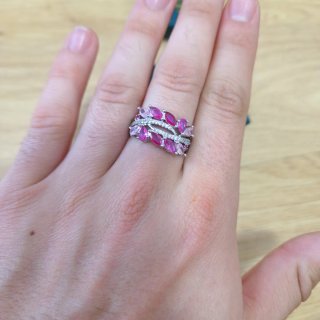 Anillo Plata 925 Circonitas Rosa Talla 19mm