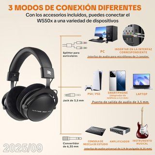 TALOMEN Auriculares Estudio Pro W550X Cable +Funda