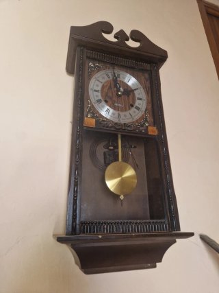 Reloj de Pared Antiguo Madera y Metal