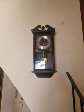 Reloj de Pared Antiguo Madera y Metal