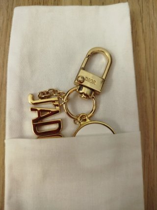 Portachiavi Dior J'adore oro e bianco