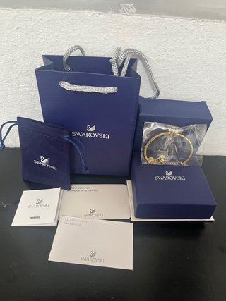 Conjunto Anillo y Pulsera Swarovski Dorado