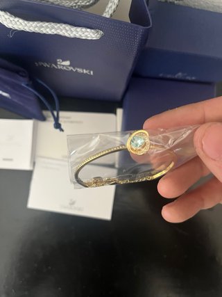 Conjunto Anillo y Pulsera Swarovski Dorado