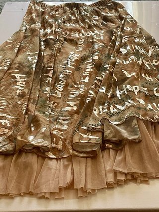 Falda larga Boho Estampado Tierra Tul Plisado