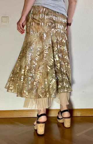 Falda larga Boho Estampado Tierra Tul Plisado