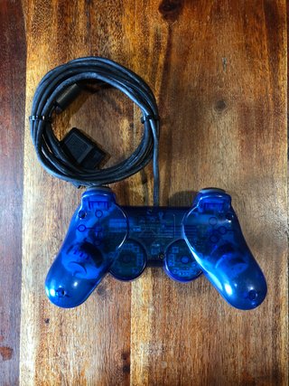 Controller PS2 blu trasparente pad