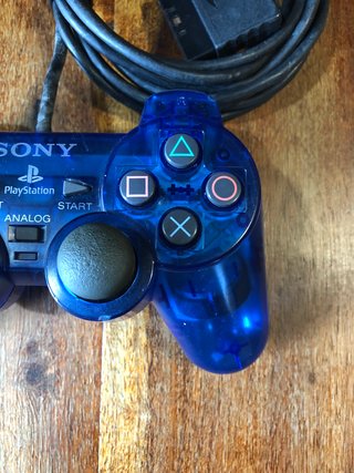 Controller PS2 blu trasparente pad