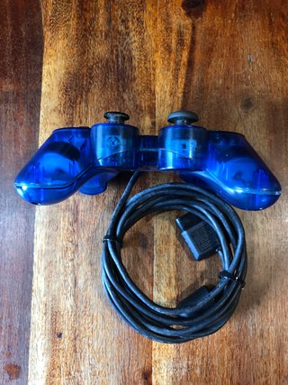 Controller PS2 blu trasparente pad