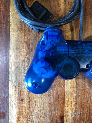 Controller PS2 blu trasparente pad