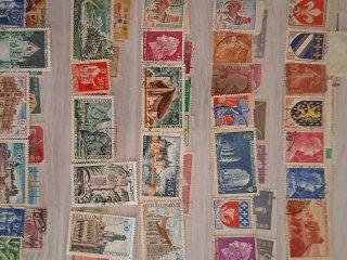 5 hojas de sellos usados